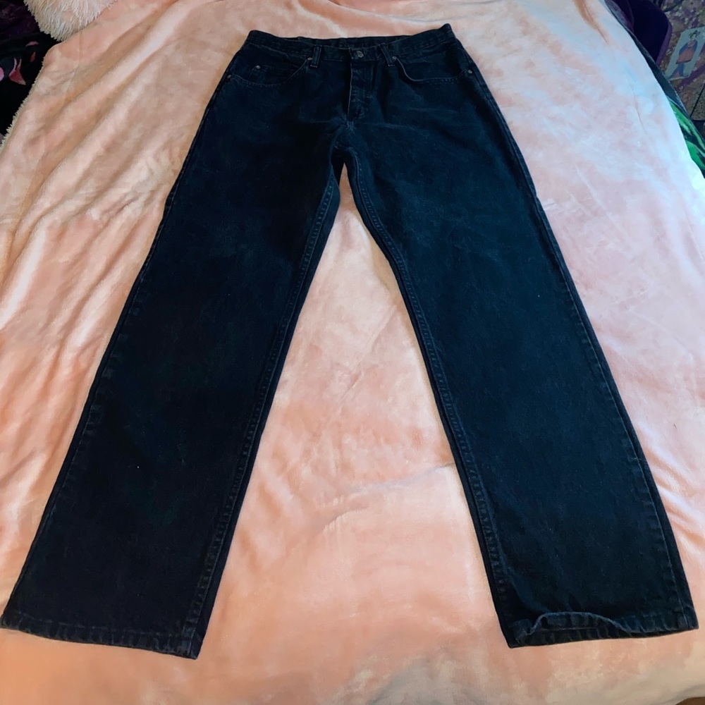 Mens black wrangler jeans 34x32